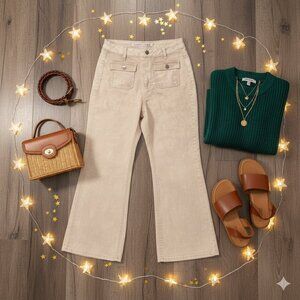 Tinseltown Beige Wide-Leg Jeans Utility Streetwear Pants Minimalist Neutral 3